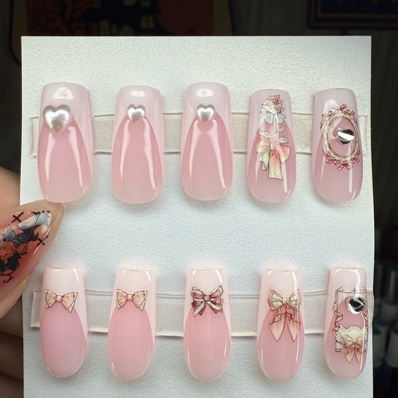 Elegant Pink Nail Art Set - Picture 1 of 7